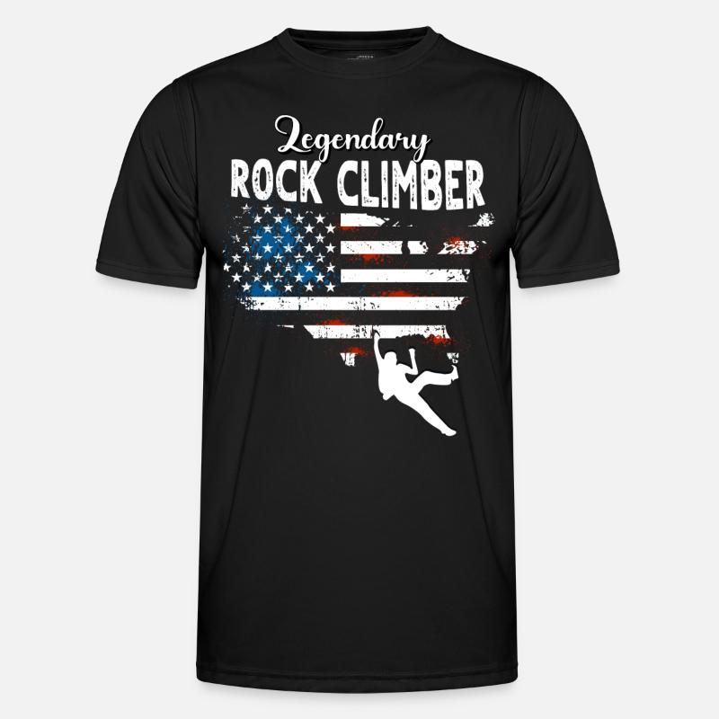 Kletterer US - Männer Funktions-T-Shirt - Schwarz