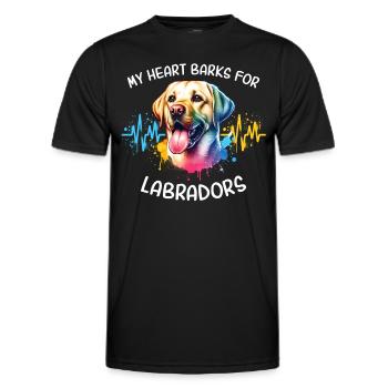 Labrador Herzlinie - Männer Funktions-T-Shirt - Schwarz - Vorne - AI Model Male 178 dark (178cm)