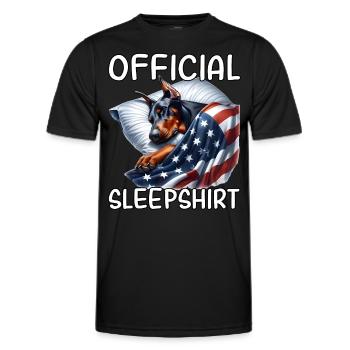 Doberman US Chemise de nuit - T-shirt sport Homme - noir - Devant - AI Model Male 178 dark (178cm)