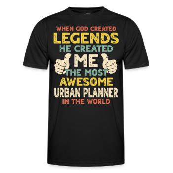 Urban planner - Men's Functional T-Shirt - black - Front - AI Model Male 178 dark (178cm)