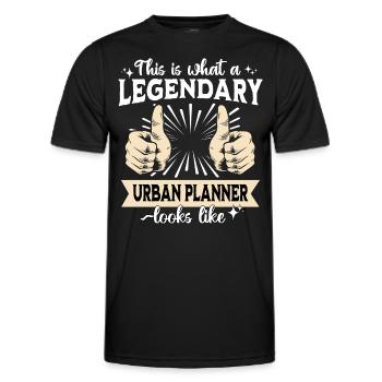 Urbaniste légendaire - T-shirt sport Homme - noir - Devant - AI Model Male 178 dark (178cm)