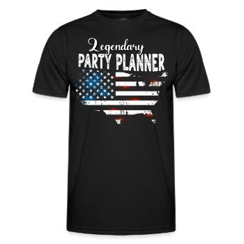 Organisateur de fêtes US - T-shirt sport Homme - noir - Devant - AI Model Male 178 dark (178cm)