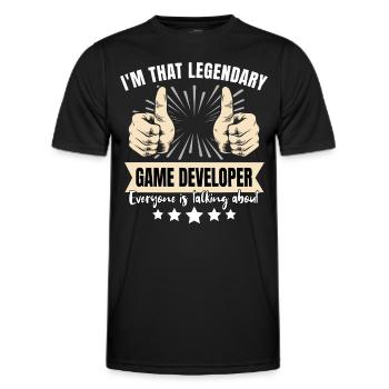 Legendary Game Developer - Men's Functional T-Shirt - black - Front - AI Model Male 178 dark (178cm)