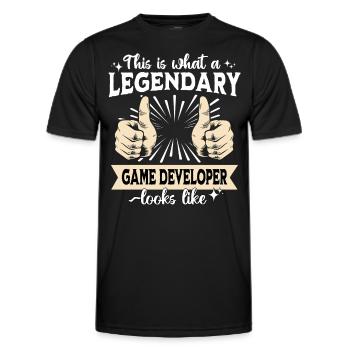 Legendary Game Developer - Men's Functional T-Shirt - black - Front - AI Model Male 178 dark (178cm)