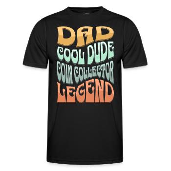 Papa Coin Collectionneur - T-shirt sport Homme - noir - Devant - AI Model Male 178 dark (178cm)