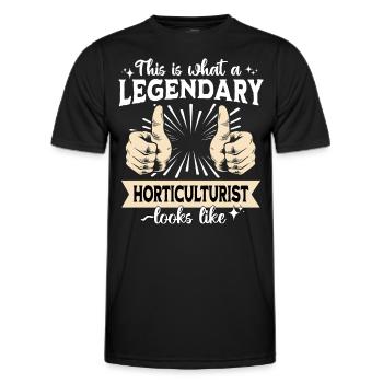 Horticulteur légendaire - T-shirt sport Homme - noir - Devant - AI Model Male 178 dark (178cm)
