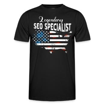 Responsable SEO US - T-shirt sport Homme - noir - Devant - AI Model Male 178 dark (178cm)