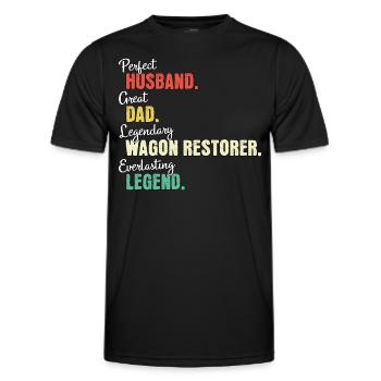 Weighing restorer Papa - Men's Functional T-Shirt - black - Front - AI Model Male 178 dark (178cm)
