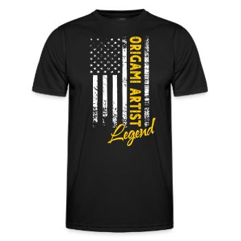 Légende de l’origami - T-shirt sport Homme - noir - Devant - AI Model Male 178 dark (178cm)