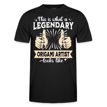 Origami légendaire - T-shirt sport Homme - noir - Devant - AI Model Male 178 dark (178cm)