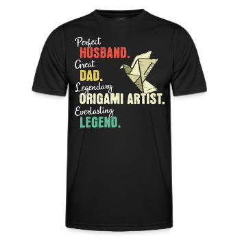 Papa origami - T-shirt sport Homme - noir - Devant - AI Model Male 178 dark (178cm)