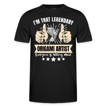 Origami légendaire - T-shirt sport Homme - noir - Devant - AI Model Male 178 dark (178cm)
