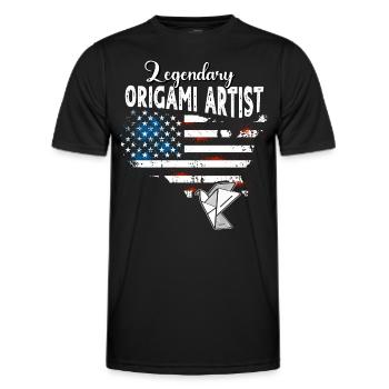 Origami US - Men's Functional T-Shirt - black - Front - AI Model Male 178 dark (178cm)