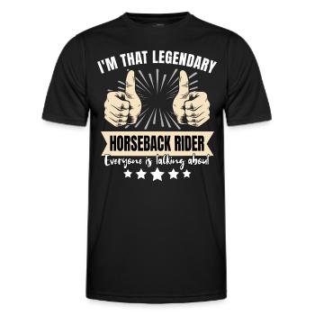 Cavalier légendaire - T-shirt sport Homme - noir - Devant - AI Model Male 178 dark (178cm)