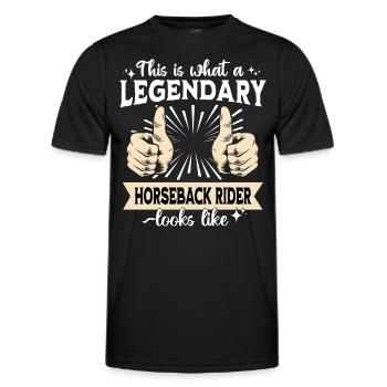 Cavalier légendaire - T-shirt sport Homme - noir - Devant - AI Model Male 178 dark (178cm)