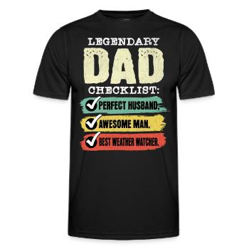 Dad Weather Observer Father's Day - Men's Functional T-Shirt - black - Front - AI Model Male 178 dark (178cm)