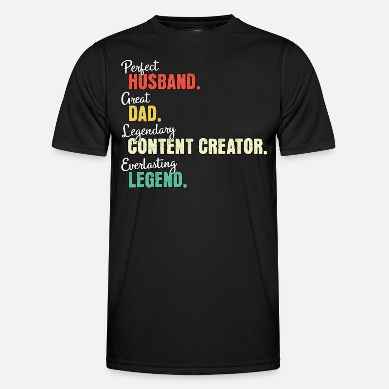 Content Creator Papa - Männer Funktions-T-Shirt - Schwarz