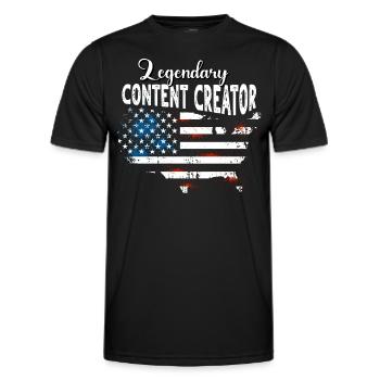 Créateur de contenu US - T-shirt sport Homme - noir - Devant - AI Model Male 178 dark (178cm)