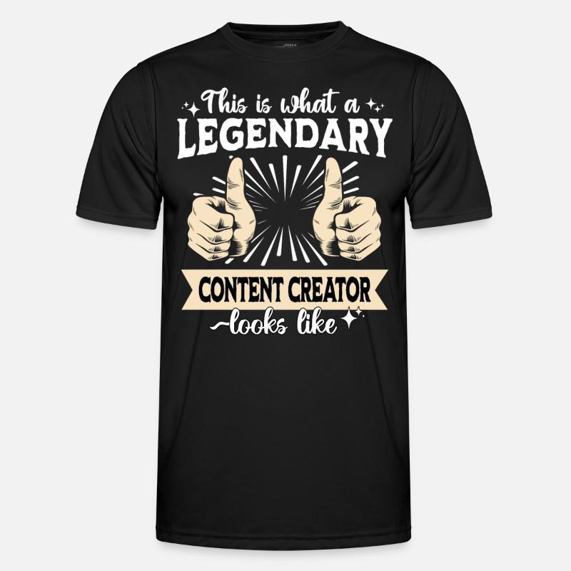 Legendärer Content Creator - Männer Funktions-T-Shirt - Schwarz