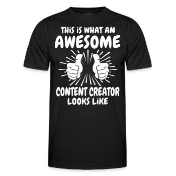 Créateur de contenu - T-shirt sport Homme - noir - Devant - AI Model Male 178 dark (178cm)