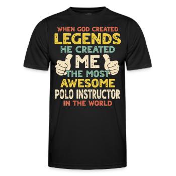 Polo Trainer - Männer Funktions-T-Shirt - Schwarz - Vorne - AI Model Male 178 dark (178cm)