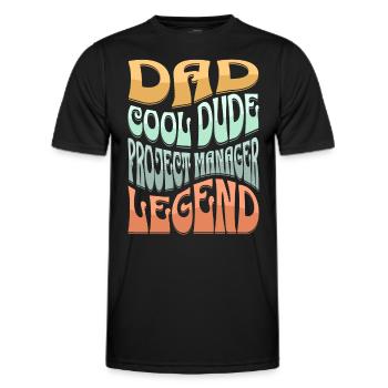 Papa Chef de projet - T-shirt sport Homme - noir - Devant - AI Model Male 178 dark (178cm)