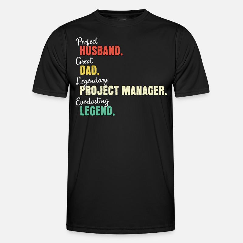 Projektmanager Papa - Männer Funktions-T-Shirt - Schwarz