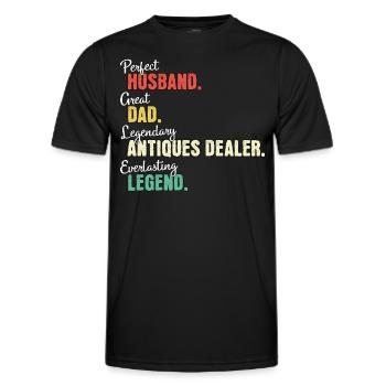 Antique dealer dad - Men's Functional T-Shirt - black - Front - AI Model Male 178 dark (178cm)