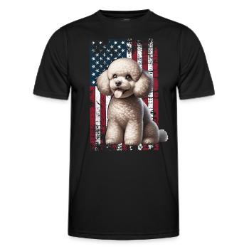Caniche US Pudel - T-shirt sport Homme - noir - Devant - AI Model Male 178 dark (178cm)