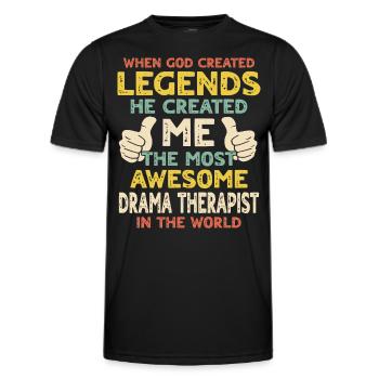 Thérapeute par le théâtre - T-shirt sport Homme - noir - Devant - AI Model Male 178 dark (178cm)