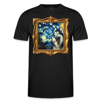 Chien de traîneau Starry Night Husky - T-shirt sport Homme - noir - Devant - AI Model Male 178 dark (178cm)