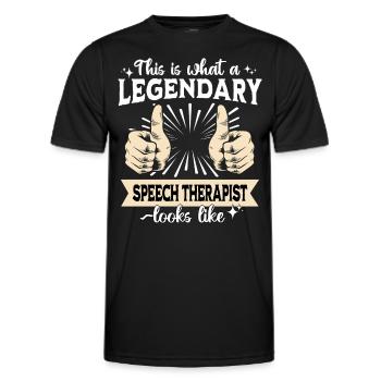 Orthophoniste légendaire - T-shirt sport Homme - noir - Devant - AI Model Male 178 dark (178cm)