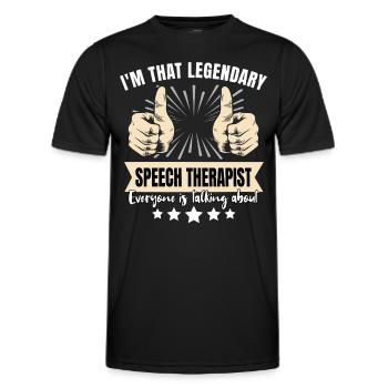 Orthophoniste légendaire - T-shirt sport Homme - noir - Devant - AI Model Male 178 dark (178cm)
