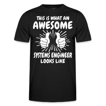 Ingénieur système - T-shirt sport Homme - noir - Devant - AI Model Male 178 dark (178cm)
