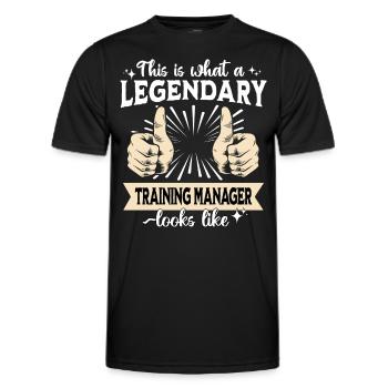 Instructeur légendaire - T-shirt sport Homme - noir - Devant - AI Model Male 178 dark (178cm)