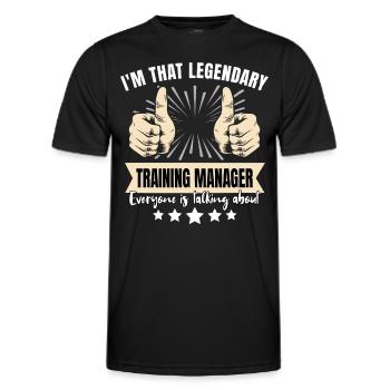 Instructeur légendaire - T-shirt sport Homme - noir - Devant - AI Model Male 178 dark (178cm)