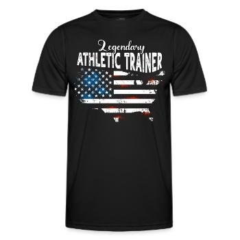 Entraîneurs sportifs US - T-shirt sport Homme - noir - Devant - AI Model Male 178 dark (178cm)