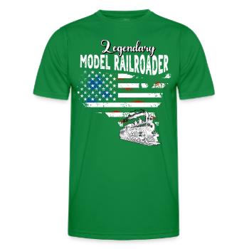 Modelleisenbahner US - Männer Funktions-T-Shirt - Kelly Green - Vorne - AI Model Male 178 dark (178cm)