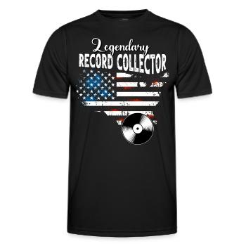 Collectionneur de disques US - T-shirt sport Homme - noir - Devant - AI Model Male 178 dark (178cm)
