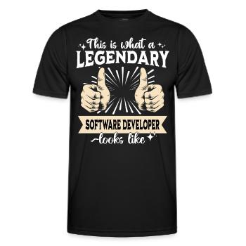 Legendärer Software Entwickler - Männer Funktions-T-Shirt - Schwarz - Vorne - AI Model Male 178 dark (178cm)