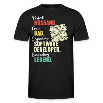 Software Entwickler Papa - Männer Funktions-T-Shirt - Schwarz - Vorne - AI Model Male 178 dark (178cm)