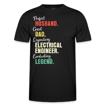 Electrical Engineer Dad - Men's Functional T-Shirt - black - Front - AI Model Male 178 dark (178cm)