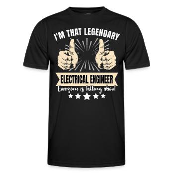 Legendary Electrical Engineer - Men's Functional T-Shirt - black - Front - AI Model Male 178 dark (178cm)