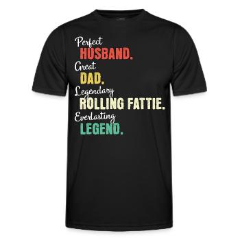 Rolling Fattie Papa Papa - Men's Functional T-Shirt - black - Front - AI Model Male 178 dark (178cm)