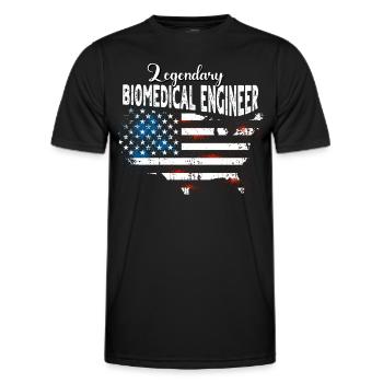 Ingénieur biomédical US - T-shirt sport Homme - noir - Devant - AI Model Male 178 dark (178cm)