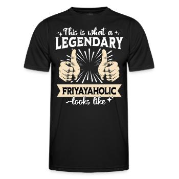Friyayaholic légendaire - T-shirt sport Homme - noir - Devant - AI Model Male 178 dark (178cm)