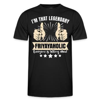 Friyayaholic légendaire - T-shirt sport Homme - noir - Devant - AI Model Male 178 dark (178cm)