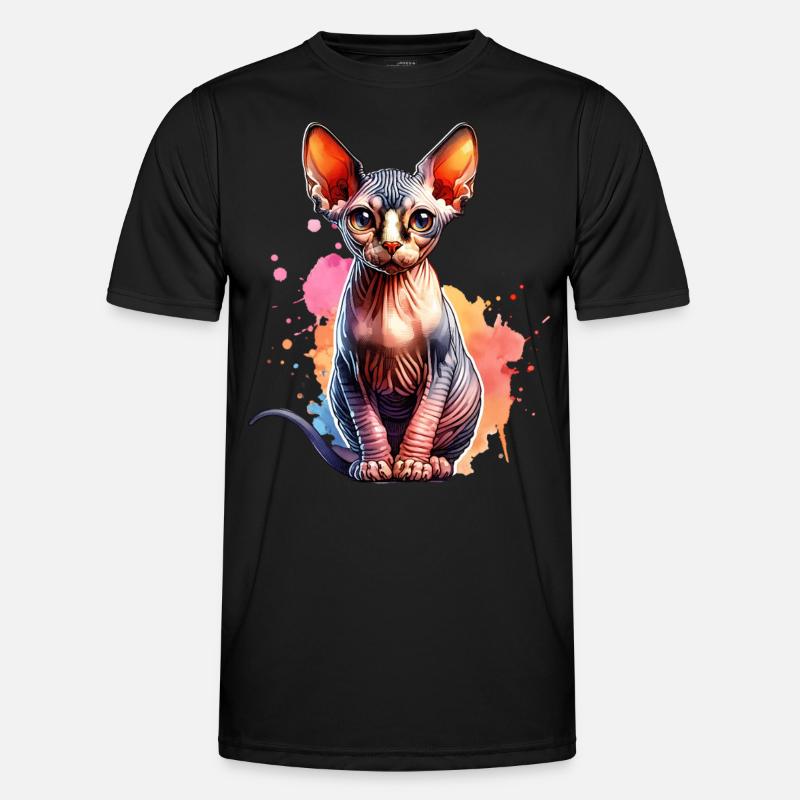 Sphynxkatze Geschenk - Männer Funktions-T-Shirt - Schwarz
