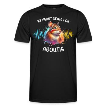 Aguti Herzlinie - Männer Funktions-T-Shirt - Schwarz - Vorne - AI Model Male 178 dark (178cm)