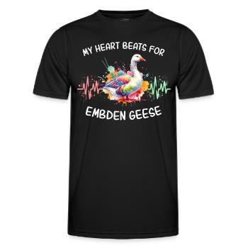 Emdengans Herzlinie - Männer Funktions-T-Shirt - Schwarz - Vorne - AI Model Male 178 dark (178cm)